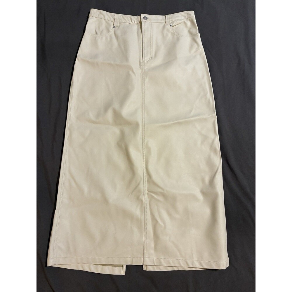 NWT Free People City Slicker Vegan Leather Maxi Skirt 12 Boho Festival